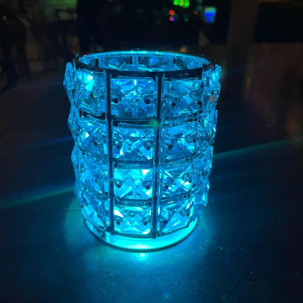 Led, USB Rechargeable, Crystal, Color Changing, Makeup, Holder, Organizer
